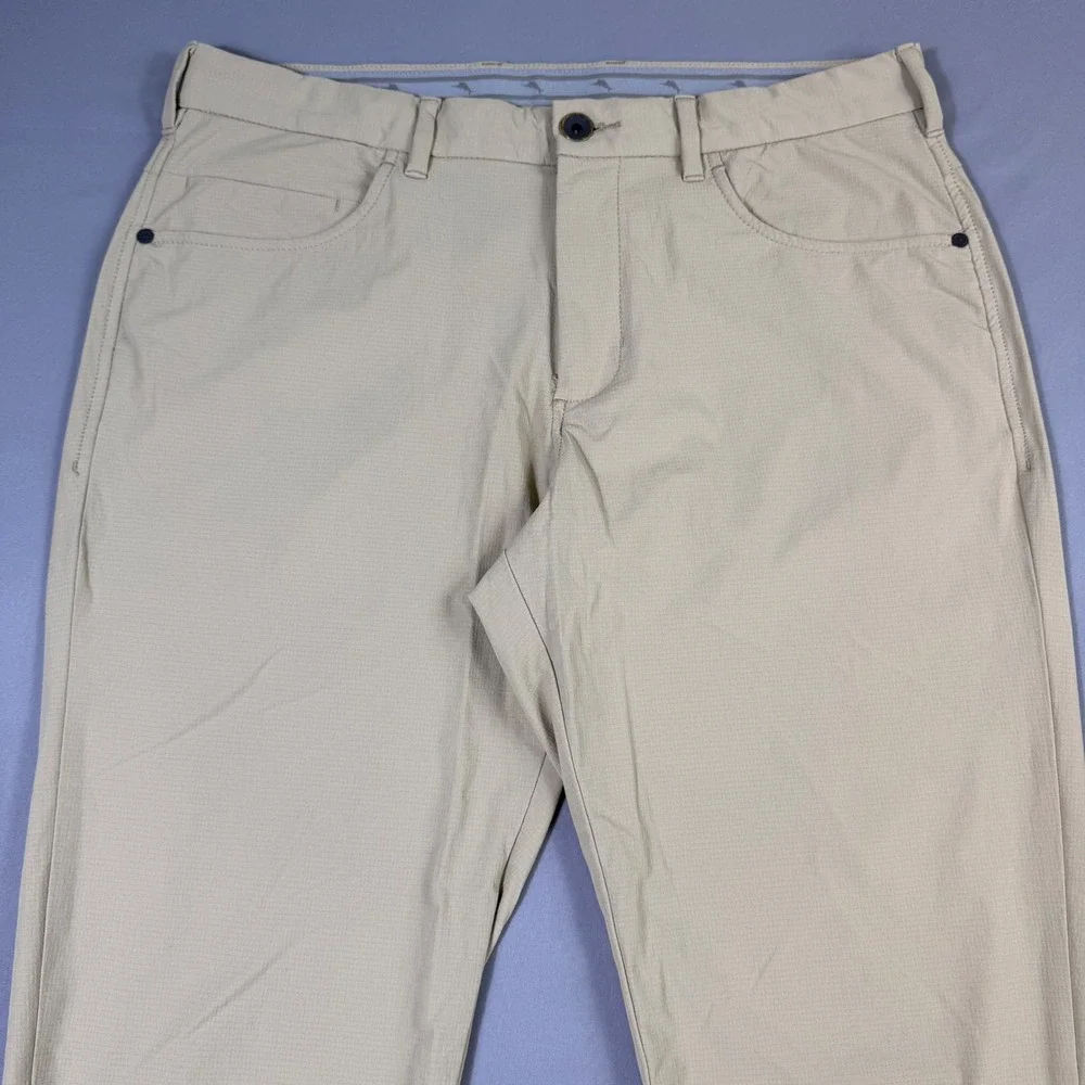 Tommy Bahama Boracay Performance Pants Mens 34x32 Tan Stretch Beach Golf Wicking